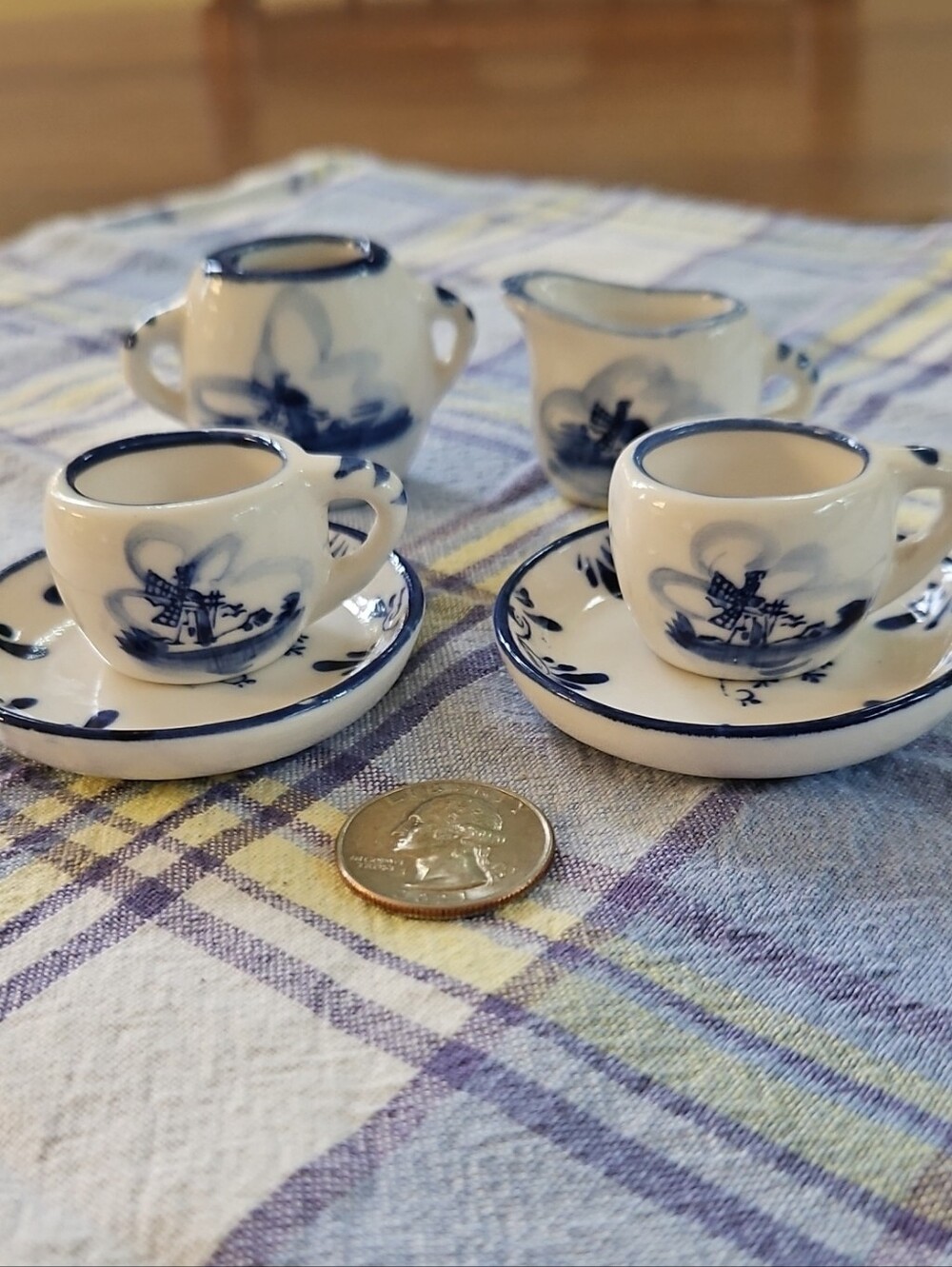 VTG Delft Style 6 PC Mini Porcelain Tea Set